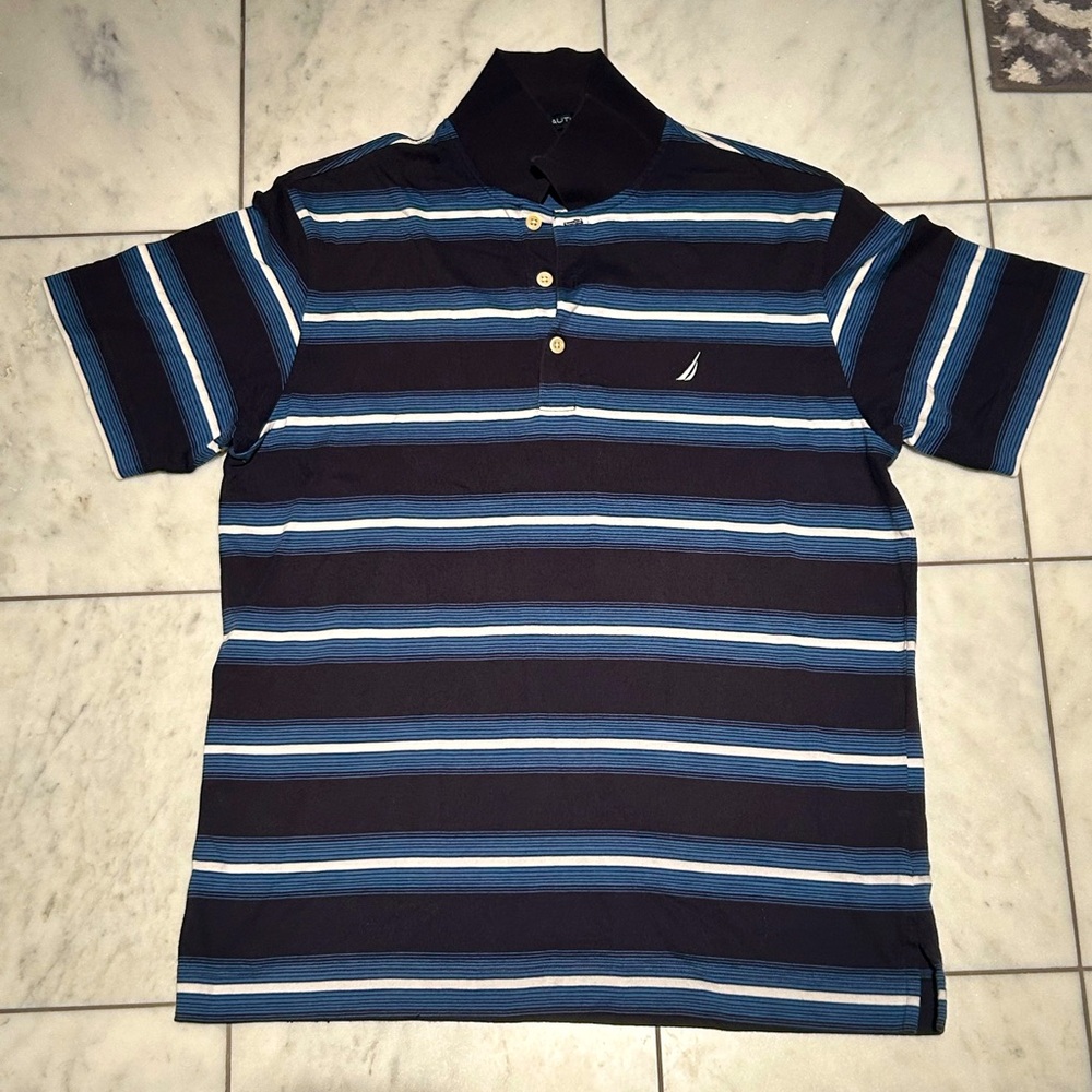 Nautica Striped Polo Size M